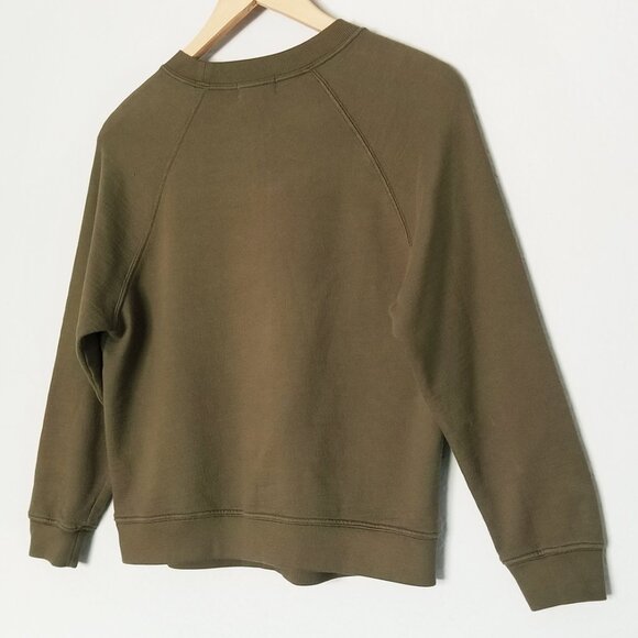 AG Adriano Goldschmied Olive Army Green Crewneck Sweatshirt Elba Womens S Cotton - Picture 3 of 13